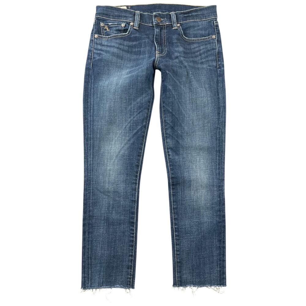 Polo Ralph Lauren Tompkins Skinny Cropped Raw Hem Dark Wash Jeans Women’s 28